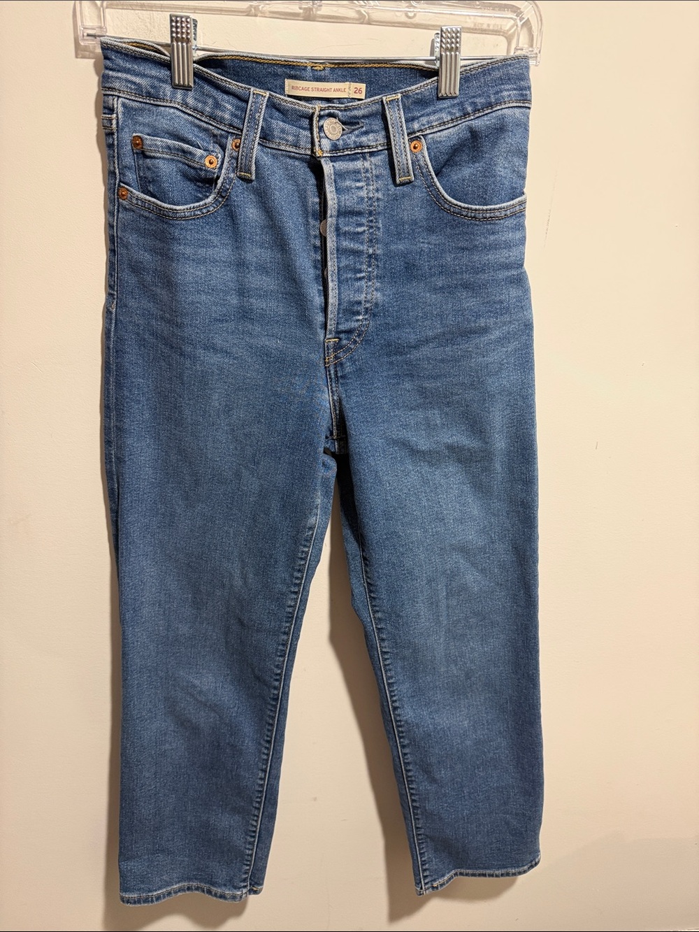 Levi's Ribcage Straight Ankle Cropped Jeans Size 26